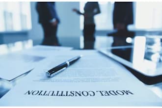 write, review legal article of association, constitution