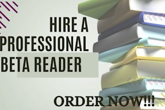 beta read and critique your book, novel, fantasy, romance fiction and nonfiction