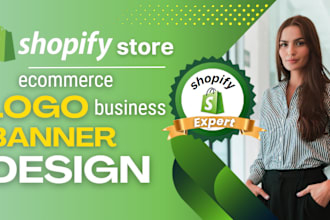 design shopify store, ecommerce business logo, banner