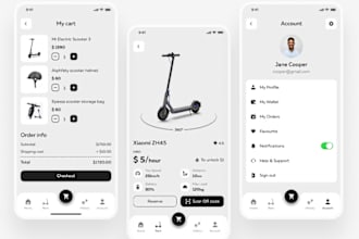 build e scooter app, ride sharing app, ev charging app, carpooling app, tracking