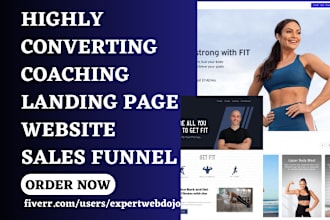 design stunning coaching landing page consulting website life coach sales funnel