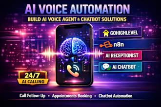 build ai voice agent make automation gohighlevel n8n ai receptionist ai chatbot