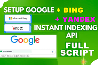 provide a script to index your website on google and bing quickly