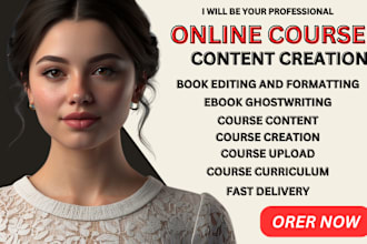 create online course creation,  online course content website ebook writer