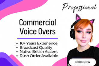 studio quality commercial british female voice over