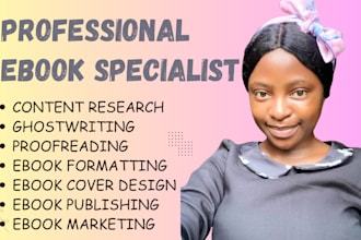 be fiction ebook ghostwriter, romance novel, memoir ebook writer, book editor