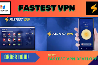 develop fastest vpn for android, ios and web with admin panel