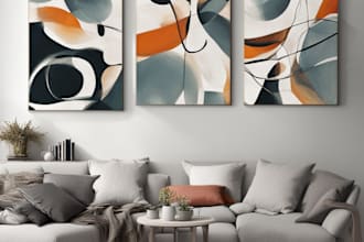 create abstract art design and stylish canvas wall art