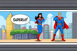 draw superhero comic caricature characters