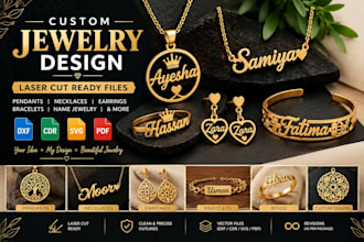 design custom laser cut jewelry and pendant files