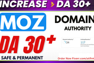 increase domain authority moz da 20 da 30 with high quality backlinks