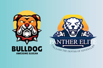 create mascot, dog training, bulldog and pitbull logo for your