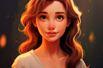 draw a portrait in semi realism disney cartoon style
