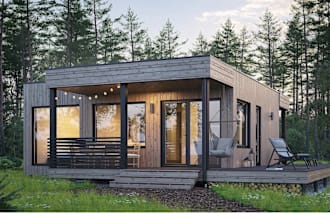 create 3d models tiny house, modular homes, container house