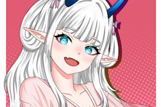 draw beautiful anime character for fanart, oc, vtuber art illustration