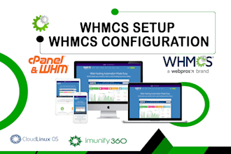 setup whmcs and complete full web hosting, reseller business