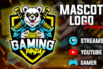create cartoon mascot gaming logo design for esports team