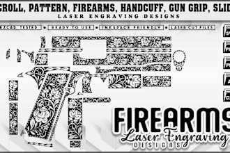 create custom scroll firearms laser engraving ezcad vector files