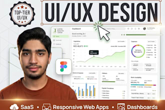do ui ux design, web app design, saas dashboard design in figma