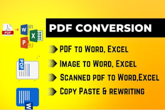 convert PDF to word, google docs, powerpoint, typing services