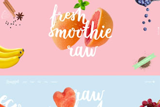 do smoothie, juice bar and organic food website design