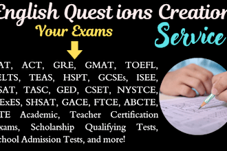 english questions make for sat, act, gre, gmat, toefl,and more