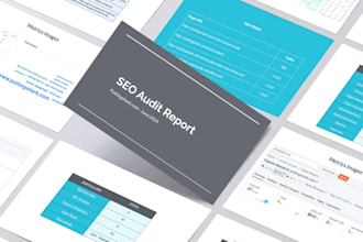 deliver 100 slide report of website audit, keyword research and comp analysis