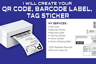 create your qr code, barcode label, tag sticker with shortly