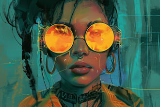draw cyberpunk pop art portrait