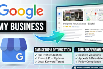 setup google my business profile and fix gmb suspension