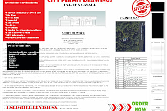 do construction architecture working drawing for city permit