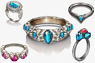 draw a beautiful fashion jewelry design sketch