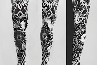 create sleeve tattoo design in geometric style