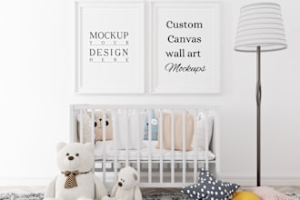stunning custom canvas wall art mockups design