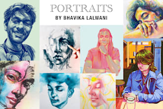 illustrate a beautiful portrait for you or your loved ones