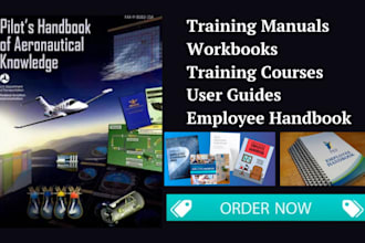 create training manual, workbook, training course, user guide, employee handbook