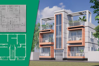 make the best 3d architecture model in revit or sketchup