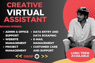 be your long term creative virtual assistant, admin tasks, digital marketing VA