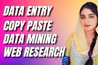 data entry, web research, data scraping, excel data entry jobs