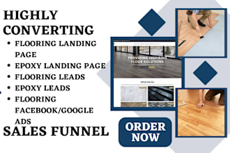 design flooring landing page flooring leads vinyl flooring epoxy sales funnel