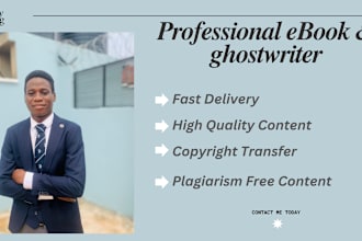 be your ebook writer, book editor, ghost book writer and kindle book writer