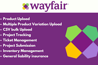 upload products or add product on wayfair and store management