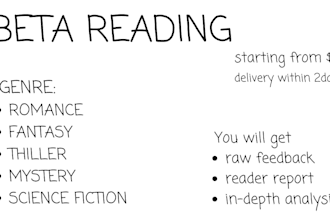beta read your novels and review it