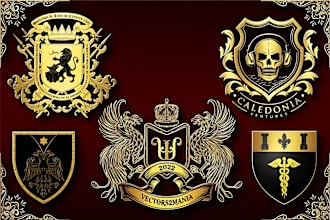 provide heraldic family crest coat of arms logo for your business