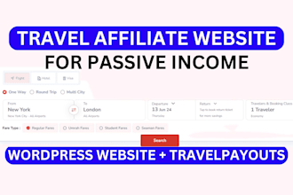 build a travel affiliate website, hotel, flight booking website
