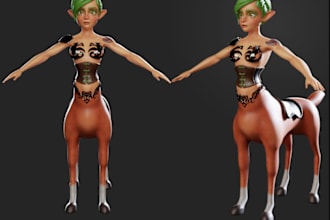 stylized 3d cartoon centaur creature model,stl,sculpt3d, 3d cartoon anime style