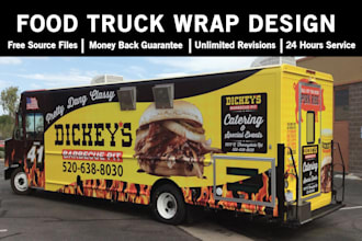 design food truck wrap, trailer wrap, any vehicle wrap