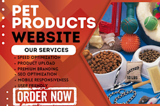 design pet food product supplies clothing cat toys dog carrier wordpress website