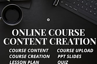 create online course content lesson plan course creation course curriculum quiz