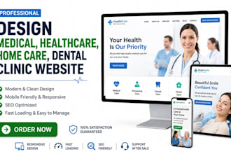 design healthcare website, medical website home care, clinic dental website